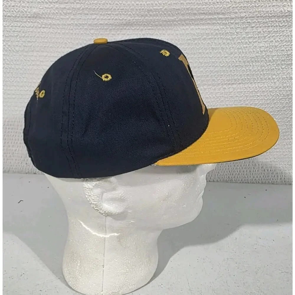 Vintage 90s Disney Mickey Mouse Snapback Baseball Cap Hat Navy Yellow